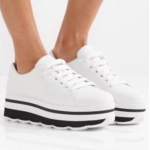 Prada Linea Rossa Leather Lace-up Platform Sneaker